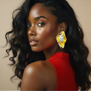 Abstract Wave Statement Earrings