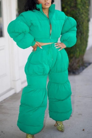 Green Puffy Set