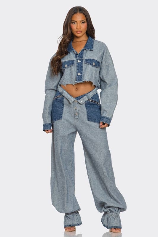 Inside Out Denim Pant Set