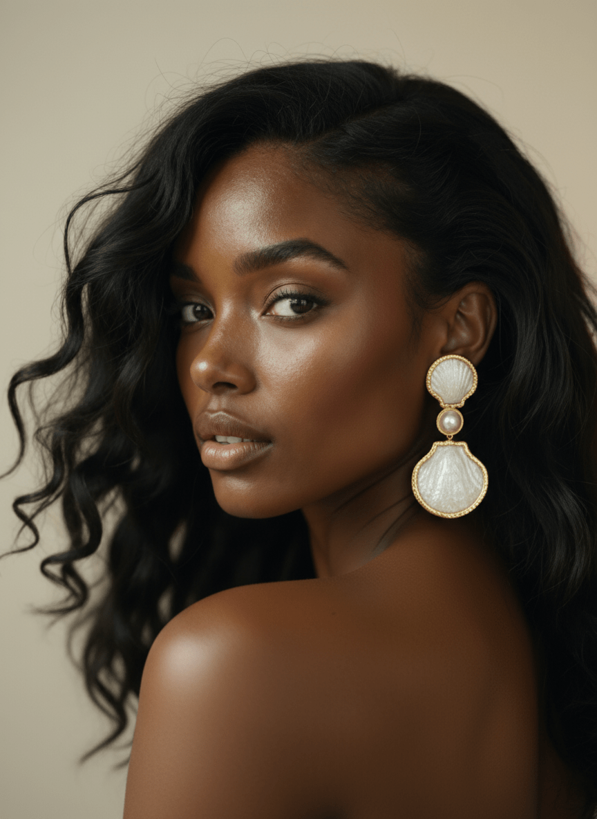 The Luxe Pearl Shell Drop Earrings