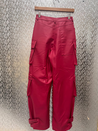 The Outta Pocket Cargo Pants (Fuchsia Pink)