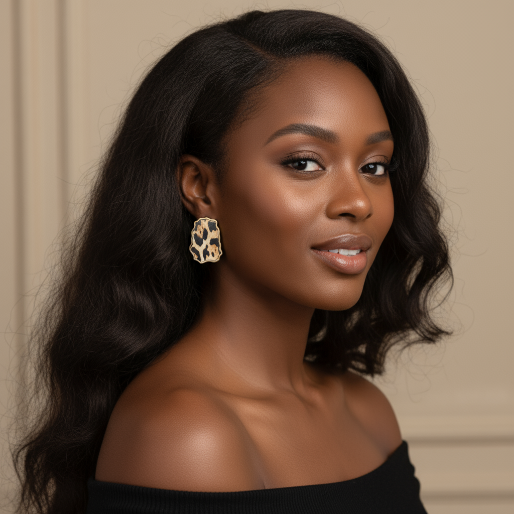 Leopard Print Statement Earrings