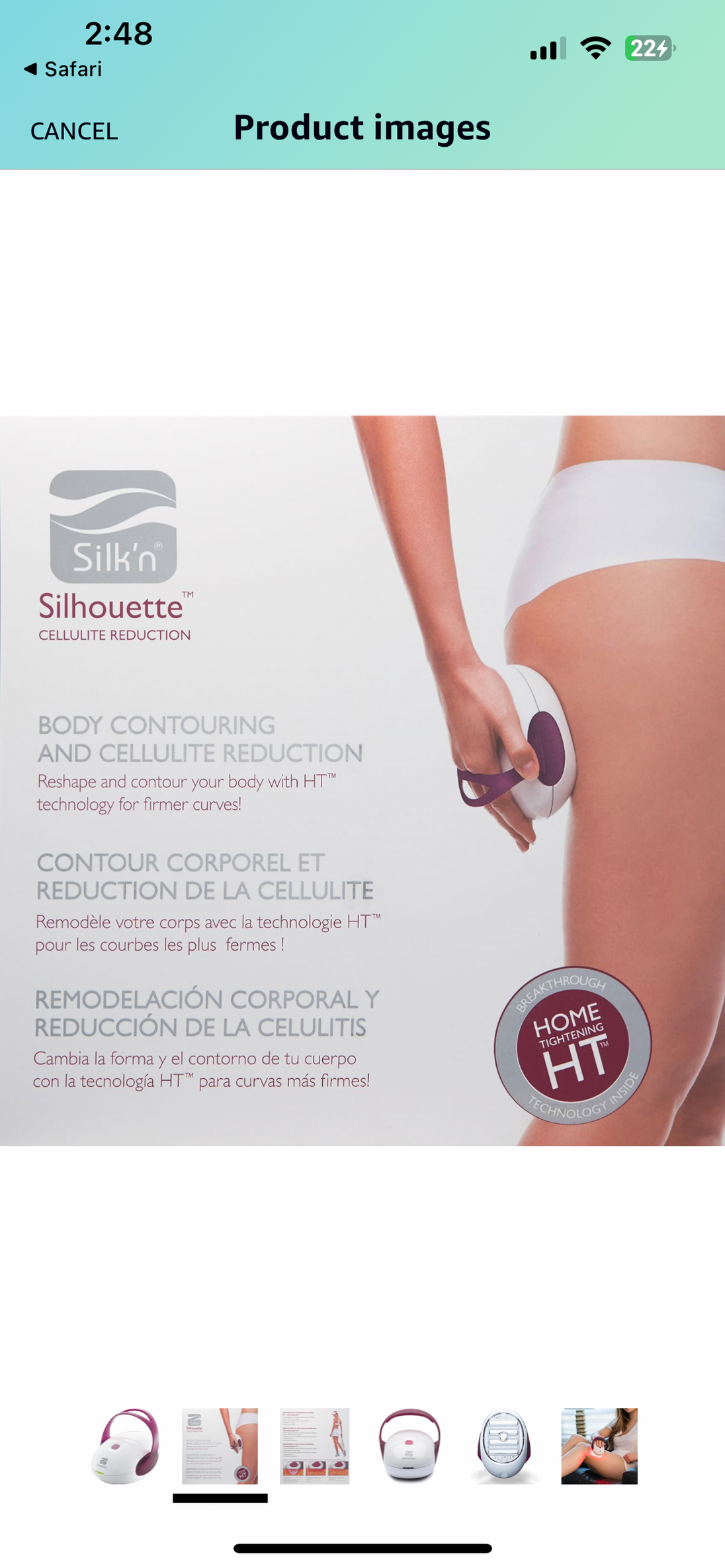 Silk’n Silhouette Body Contouring and Cellulite Reduction Device with LED Light Therapy