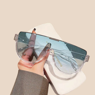 Asia Glasses clear blue gray shield frame