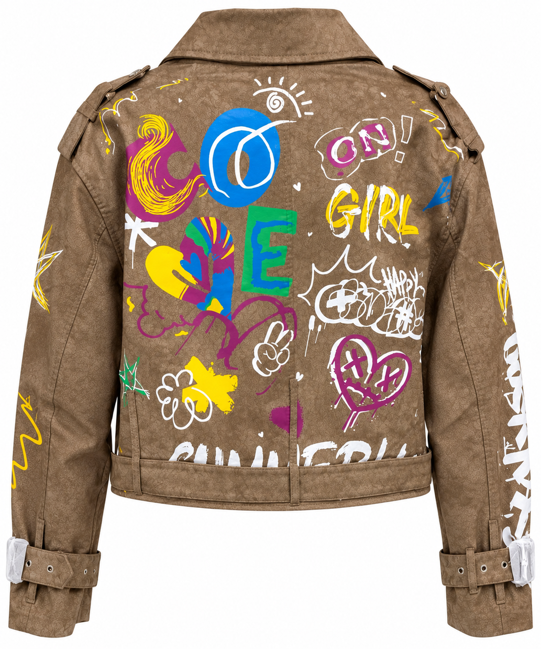 Brown graffiti jacket back