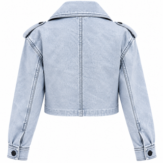 City Edge Cropped Jacket blue back