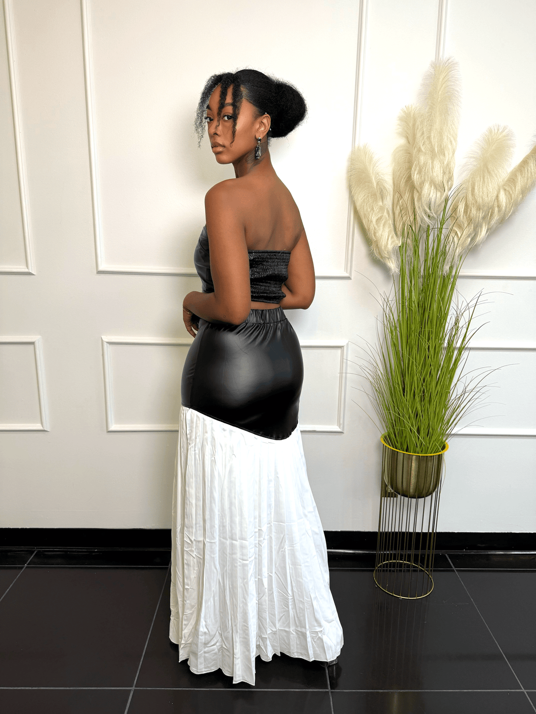 Faux Leather & Pleated Maxi Set – Buy Now at Uneak Boutique