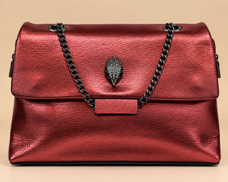 Metallic Luxe Chain Handbag statement color front view
