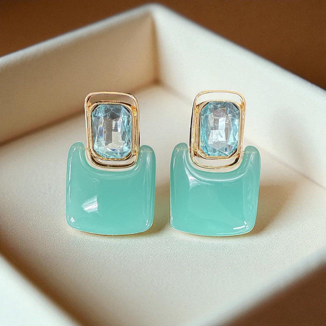 Gemstone Glow Statement Earrings – Buy Now at Uneak Boutique