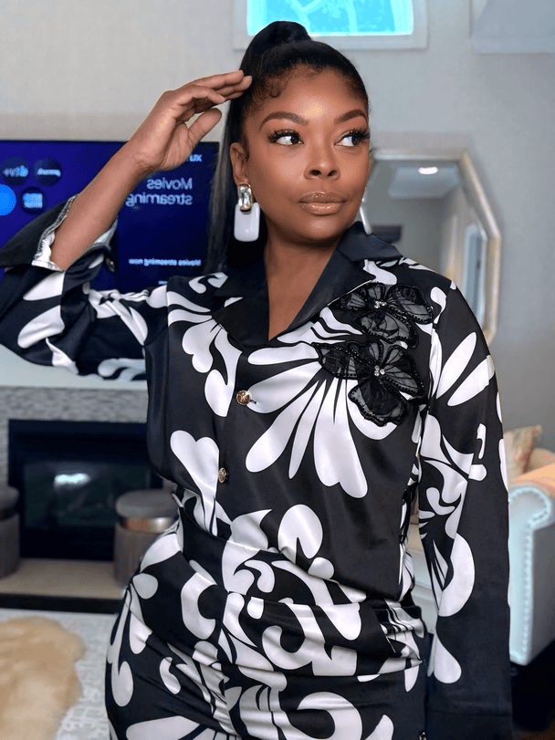 Luxe Satin Floral Appliqué Set – Buy Now at Uneak Boutique