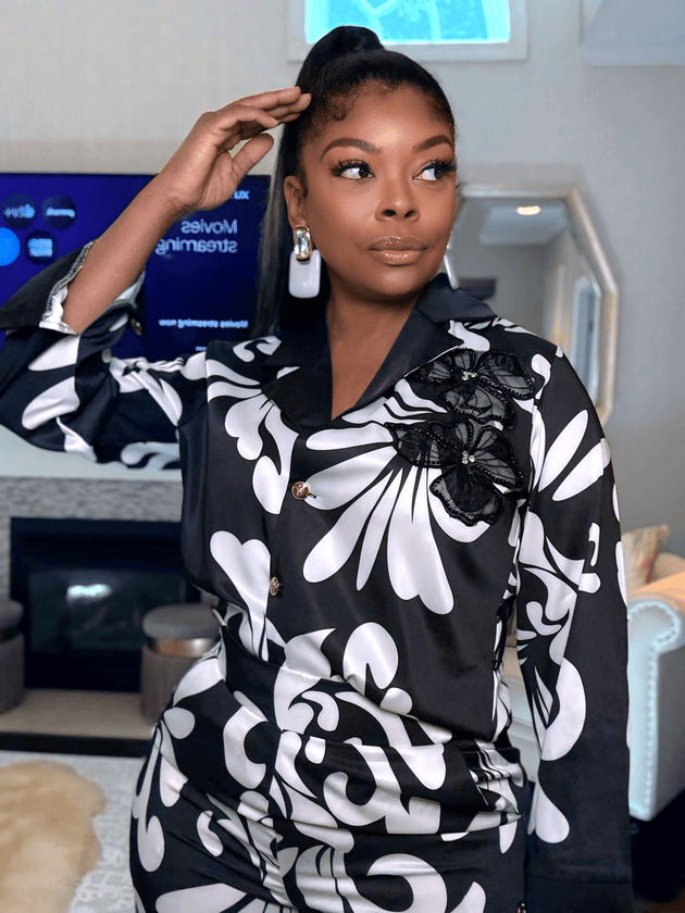 Luxe Satin Floral Appliqué Set – Buy Now at Uneak Boutique