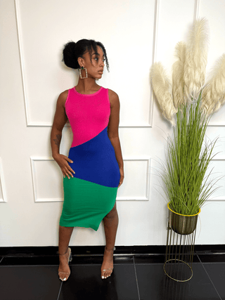 The Color block Bodycon Dress – Buy Now at Uneak Boutique