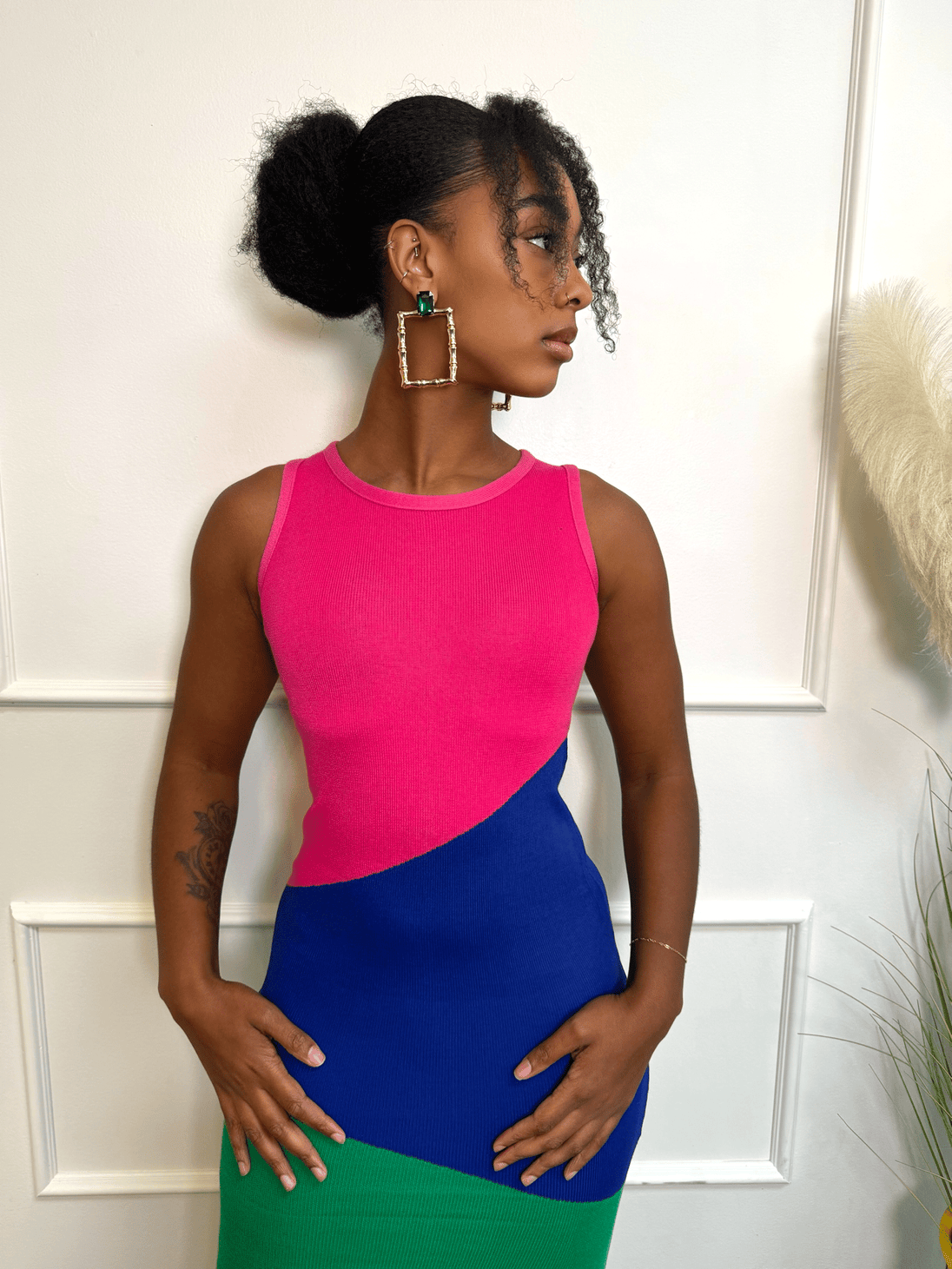 The Color block Bodycon Dress – Buy Now at Uneak Boutique