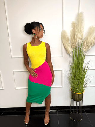 The Color block Bodycon Dress – Buy Now at Uneak Boutique
