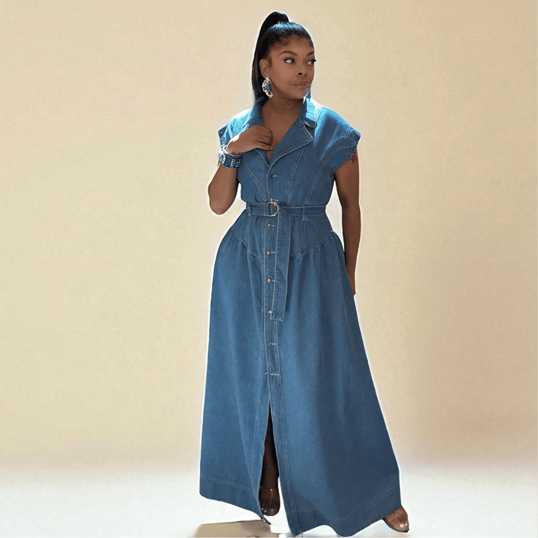 The Denim Maxi Dress The Denim Maxi Dress