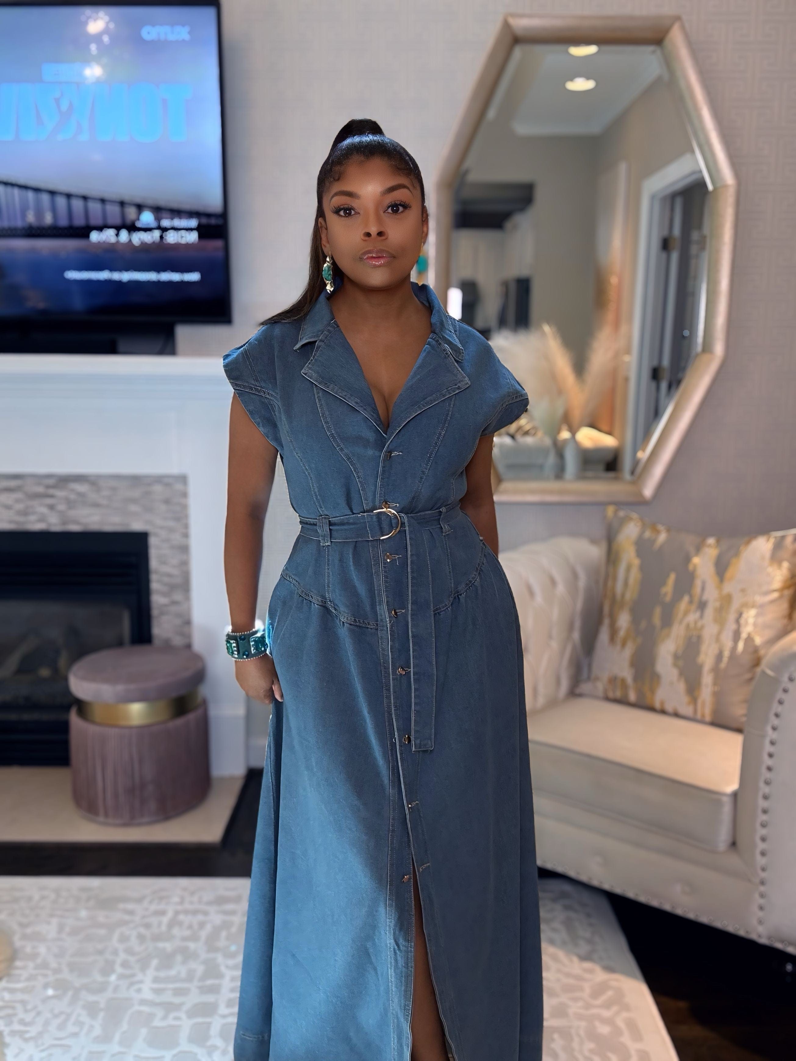 The Denim Maxi Dress – Buy Now at Uneak Boutique
