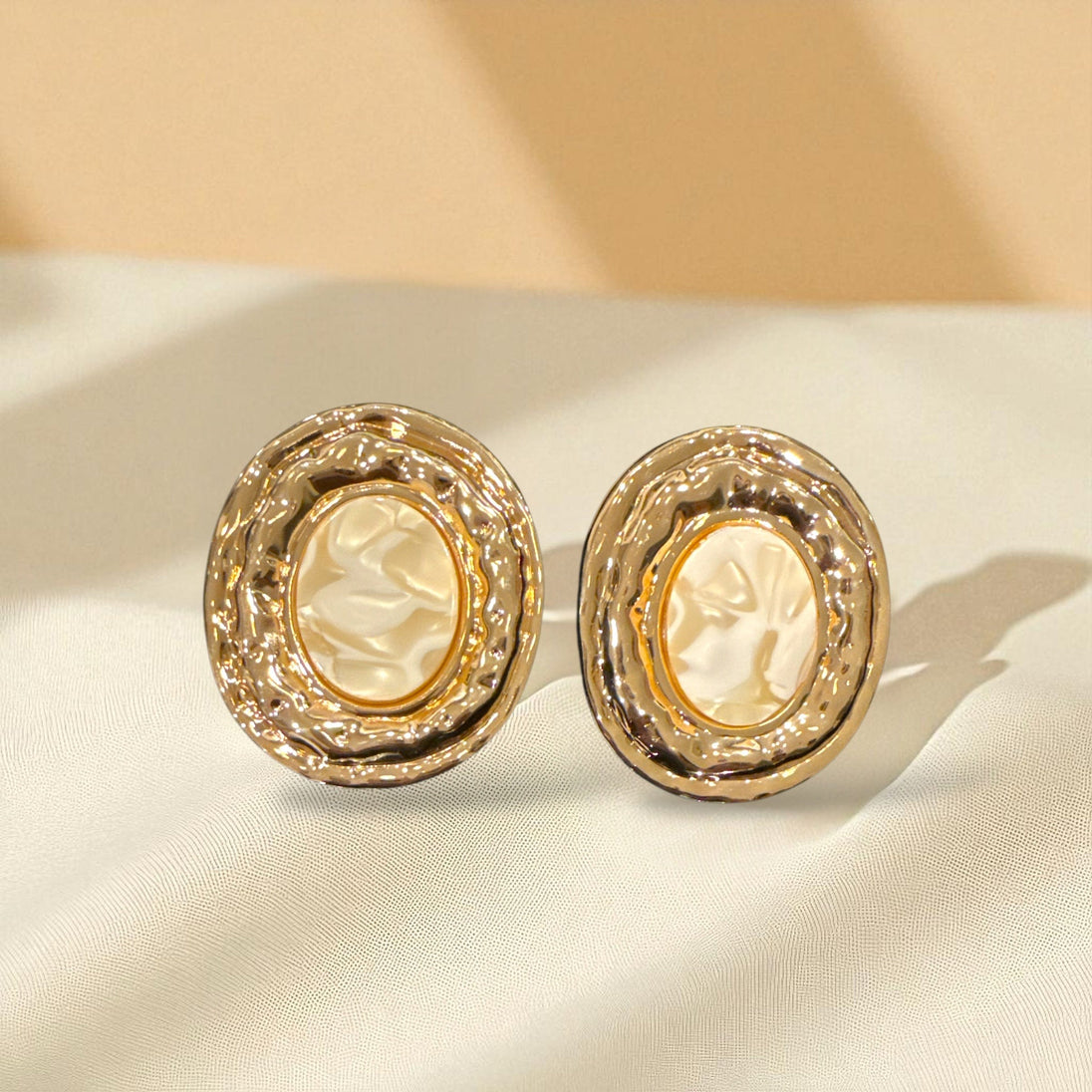 The Pastel Marble Oval Statement Earrings – Buy Now at Uneak Boutique