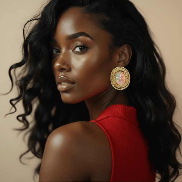 The Pastel Marble Oval Statement Earrings – Buy Now at Uneak Boutique