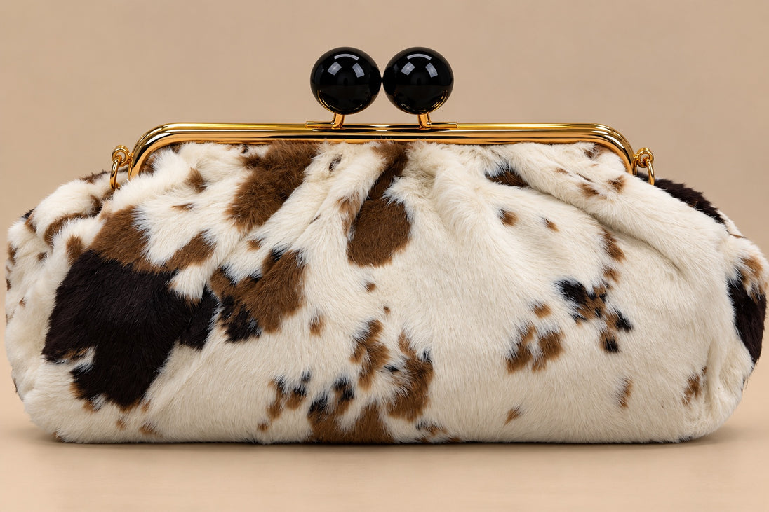 Uneak Luxe Faux Fur Clutch front view