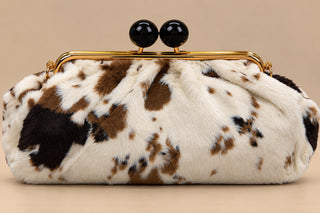 Uneak Luxe Faux Fur Clutch front view