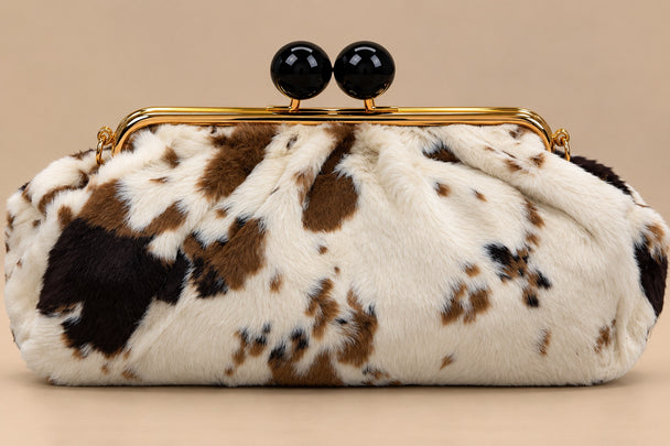 Uneak Luxe Faux Fur Clutch front view