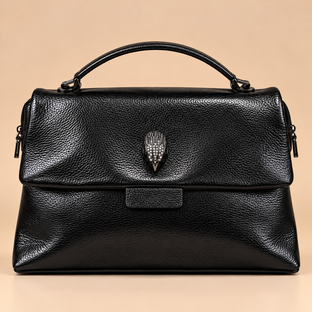 Black metallic statement handbag square image